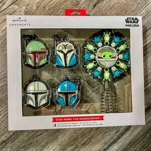 NEW Mandalorian Mini Christmas Tree Topper + 4 Ornaments